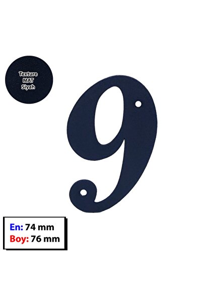Yapıkan Decorative Matte Black Wrought Iron Door Number 9 No - Building Apart...