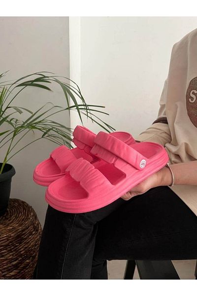 Behtah Kundura Dungi duble Anti-alunecare Talpă groasă Moale Lumină Confortabil Marea piscină Plajă Zilnic Sandale damă Papuci