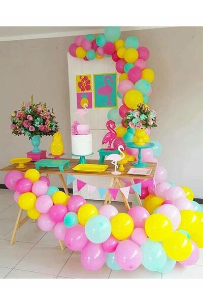 parti pera Flamingo Theme Concept Compatible Balloon Chain Set