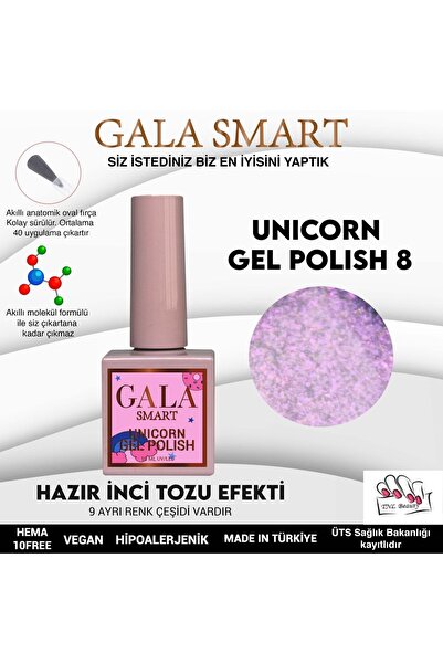 gala smart Unicorn Kalıcı Oje Hazır Inci Tozu Efekti 10 Ml