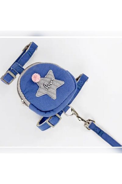 FloriaShopping New Dog Backpack Harness with Bag Small Dog Harness Cat Harness and Leash Set