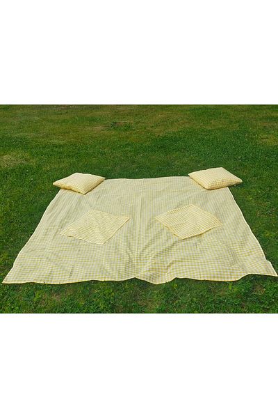Angels' Collection Yellow Gingham Picnic Set 5 Pieces