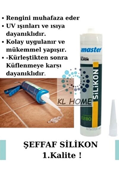 KL HOME Profesyonel 1. Kalite Silikon Şeffaf Renk 310 Ml