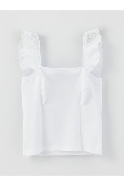 LC Waikiki Square Collar Scallop Detailed Girl's Crop Tank Top