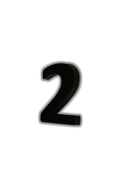 Bul-Sat أرقام باب أكريليك Bs أسود ''2'' 6.5 سم.
