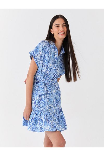 LC Waikiki Floral κοντομάνικο γυναικείο πουκάμισο φόρεμα