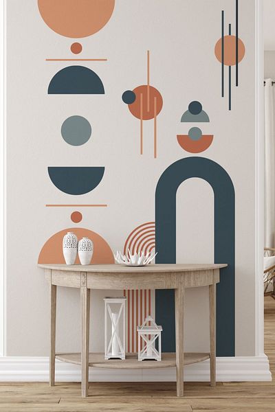 Sim Tasarım Geometric Architectural Shapes Arch Decorative Wall Sticker Set - Sim708