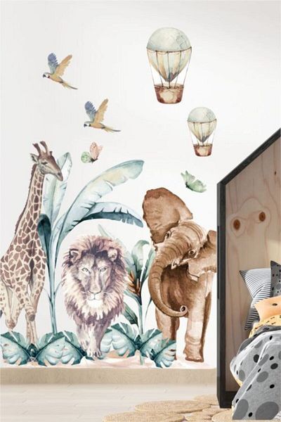Sim Tasarım Afrikan Safari Mega Size Kids Room Wall Sticker