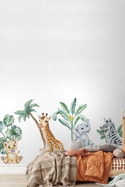 Sim Tasarım Afrikan Safari Baby Animals Wall Sticker