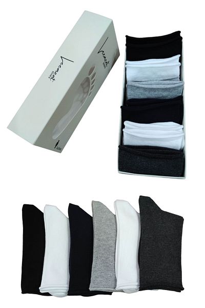 Leement socks 6 чифта диабетични памучни безшевни еластични чорапи с плоски пръсти