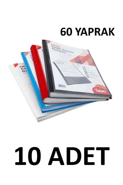 Noki 10 ملفات عرض بألوان مختلطة مع 60 ورقة من الجيب