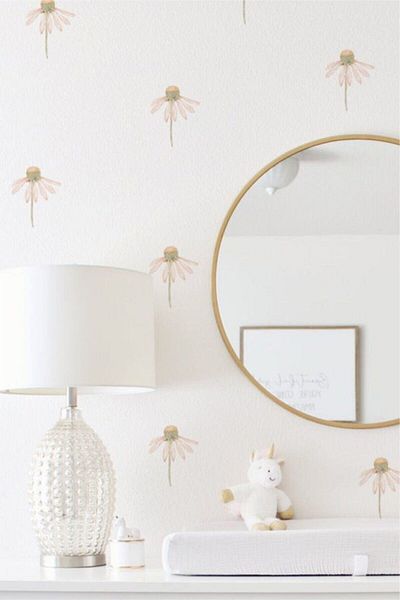 Sim Tasarım Pink Flying Daisy Wall Sticker