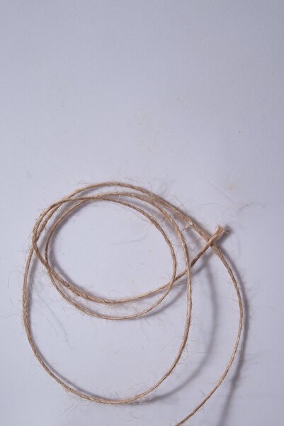 Eskişehir hobi sanat 1 μέτρο Φυσικό Χρώμα Σχοινί γιούτας χωρίς κερί Πάχος 1,3 mm Σχοινί Καλαμάκι Σχοινί Κονιάκ