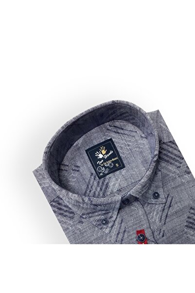Sadık Collection Дворукавна чоловіча сорочка з ґудзиками, коміром з аплетами, довгими рукавами, 100% бавовна, 405
