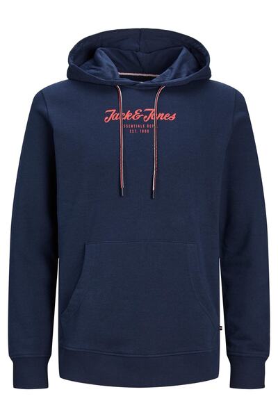 Jack & Jones Kapuzenpullover HENRY Sweat Kapüşonlu Üst ve Kängurutasche ve Logo Baskılı
