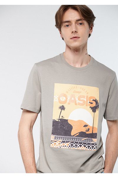 Mavi Oasis Printed Beige T-Shirt Regular Fit / Normal Cut 0611419-70338