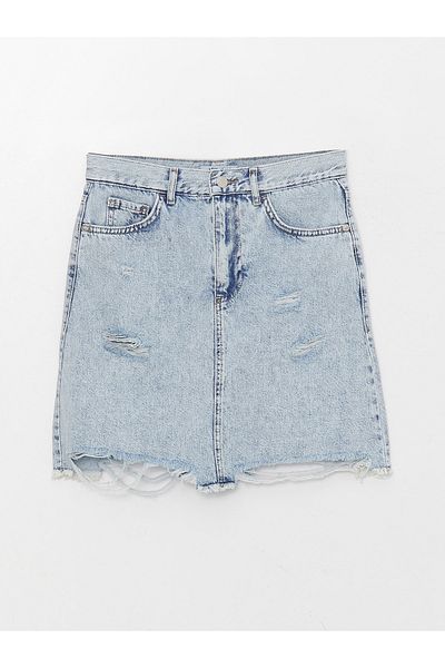 LC Waikiki Jeansrock für Damen im Standard Fit mit Rippendetail