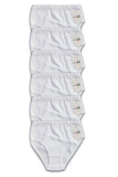 İki Yıldız Κοριτσίστικο εσώρουχο Daisy Rib 6 τμχ Λευκό