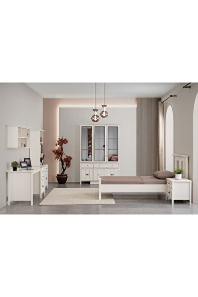 Piccolino Gize Genç Odası - (3 KAPILI DOLAP ÇALIŞMA MASASI ALT MODÜL BAŞLIKLI KARYOLA 100X200)