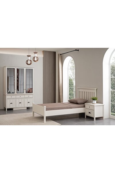 Piccolino Gize Genç Odası - (3 KAPILI DOLAP ÇALIŞMA MASASI ALT MODÜL BAŞLIKLI KARYOLA 100X200)