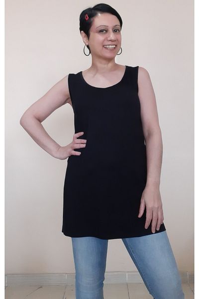 Mertcan Butik Strappy Black T-Shirt