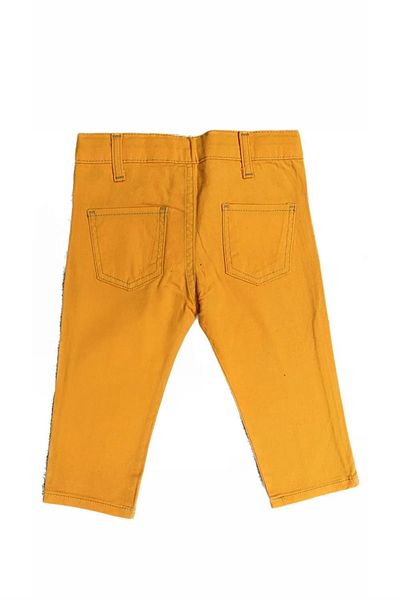 minny max Elastic Waist Gabardine Fabric Mustard Kids Trousers