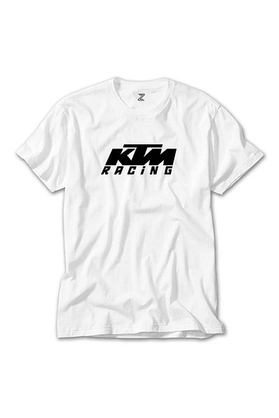 Z zepplin Λευκό T-shirt KTM Racing με μαύρο λογότυπο