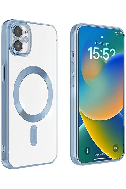 UnDePlus Apple Iphone 12 Kılıf Magsafe Kamera Lensli Korumalı Şeffaf Silikon Kapak