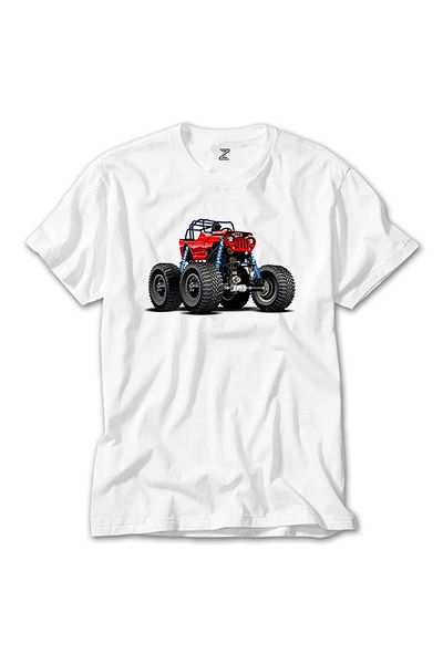 Z zepplin Λευκό μπλουζάκι Jeep Monster Truck