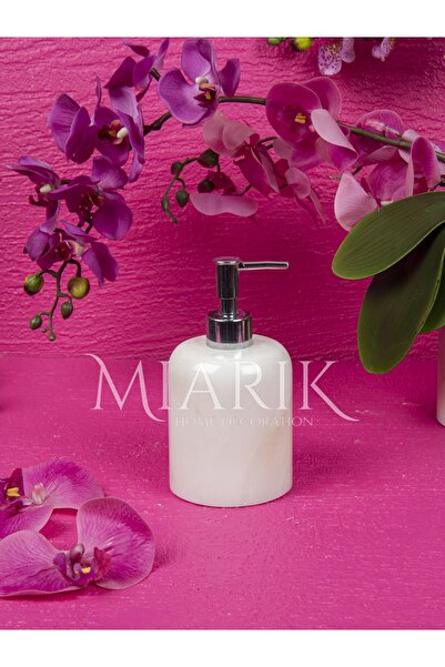 MIARIK DESIGN & DEKORASYON Beyaz Gümüş Detaylı Sıvı Sabunluk