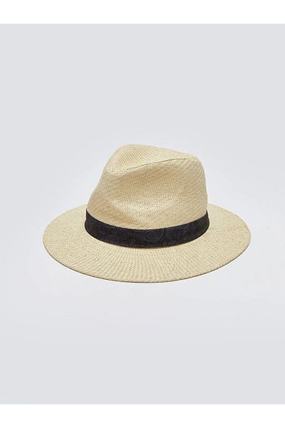 LC Waikiki Ανδρικό ψάθινο καπέλο Fedora - Lcw Accessories Piping