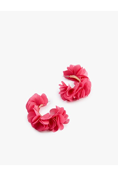 Koton Yarım Halka Küpe Çiçek Detaylı