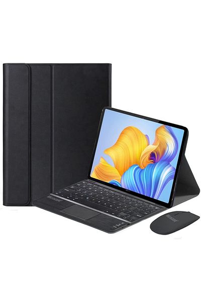 Microcase Honor Pad X8 - تابلت 10.1 بوصة، لوحة لمس بلوتوث، لوحة مفاتيح وماوس بلوتوث.حافظة مع حامل - Bkk7