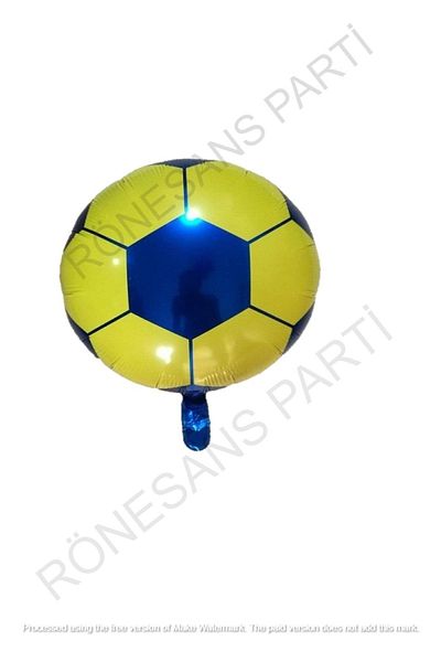 RÖNESANS PARTİ Yellow Navy Blue Football Ball Foil Foil Balloon 45 Cm 1 Piece