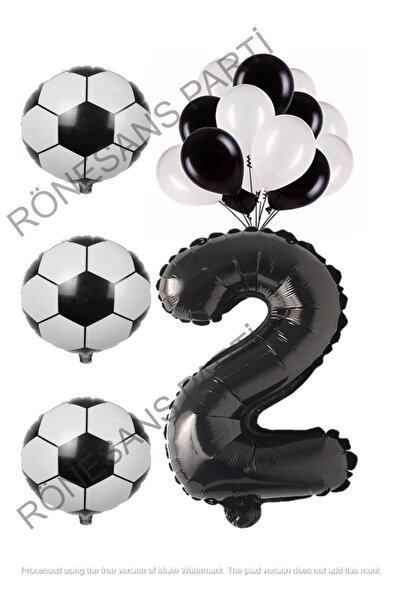 Generic Brand Black White Football Ball Foil And Latex Balloon Figure Set Age 2