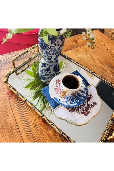 ge living Hybrid Compatible Decorative Blue Cocktail Napkin (1 Piece)