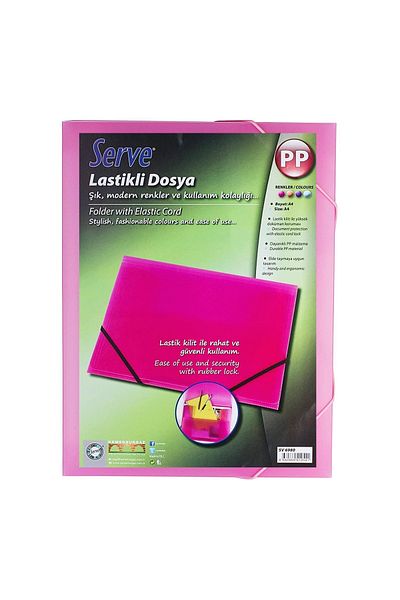 Serve A4 Elastic File Pink Sv-6980