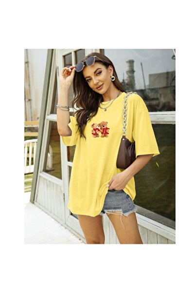 blausee wear Μπλουζάκι Love Bear με τύπωμα Design oversized Μπλουζάκι με φαρδ...