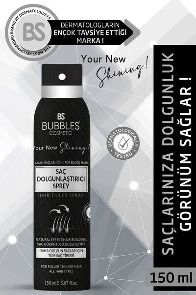 bs bubbles cosmetic Saç Dolgunlaştırıcı Sprey Waterproof -siyah 150ml