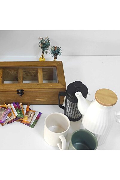 temamall Poşet Çay Kutusu, Ahşap Organizer, Bitki Çayı Kutusu