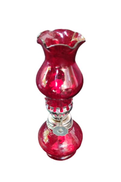 onyyapim Dekoratif Antika Kırmızı Renkli Nadir Küçük Boy Idare Kandil Gaz Lambası