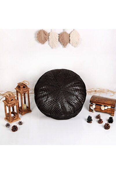 Ottoman Pouffe Dolgulu! Art Deco El Yapımı Hakiki Deri Orijinal Bohem Ottoman...