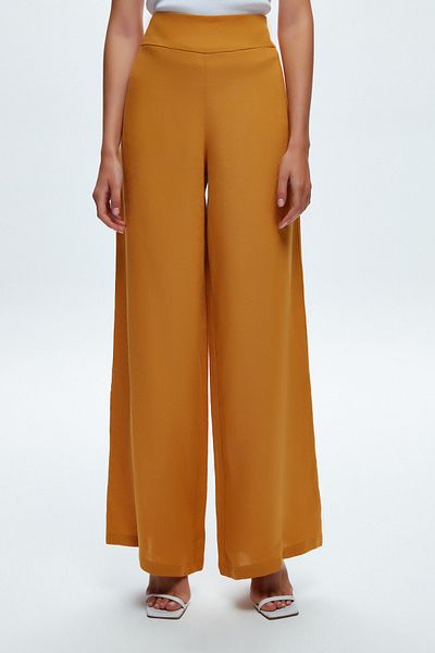 Love My Body Pantaloni largi din in, cu croiala relaxata