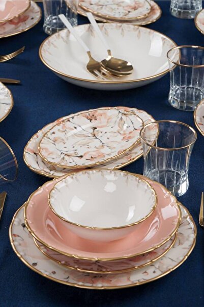 ACAR Mari Gold 6 Kişilik 29 Parça Porselen Yemek Takımı