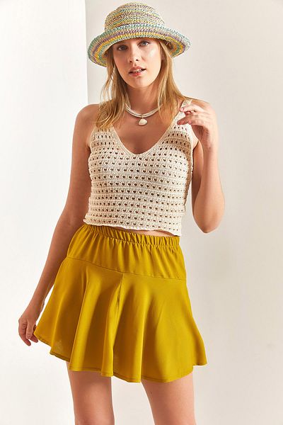 Bianco Lucci Women's Viscose Shorts Skirt