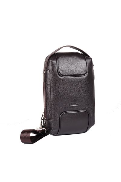 Eminsa Men's Brown Genuine Leather Shoulder Bag Crossbody