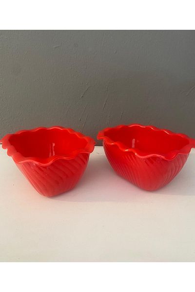 İkram Dünyası Red 2-Piece Melamine Bowl