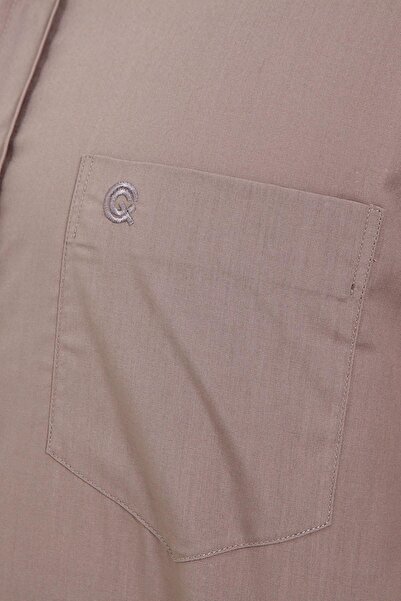 Çizgi Triko Ανδρικό μακρυμάνικο πουκάμισο με κλασικό γιακά με τσέπες μονόχρωμο βιζόν