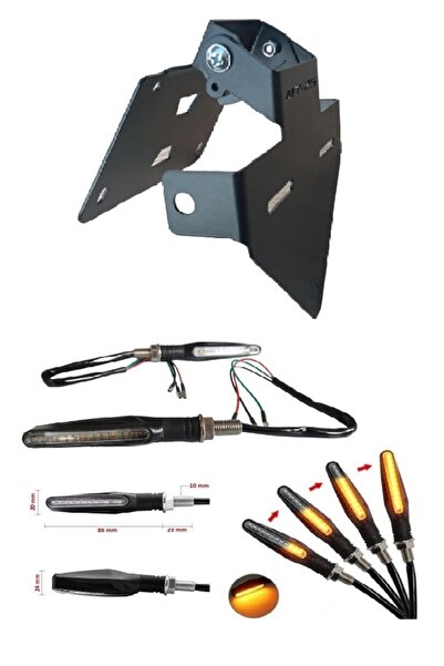 MOTOSVN Yamaha Mt25 Plakalık Katlanır Ve Sinyal Çubuk Kayar Ledli Takım