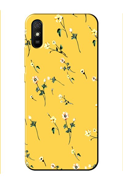 frondcase Redmi 9a Çiçekli Sarı Telefon Kılıfı